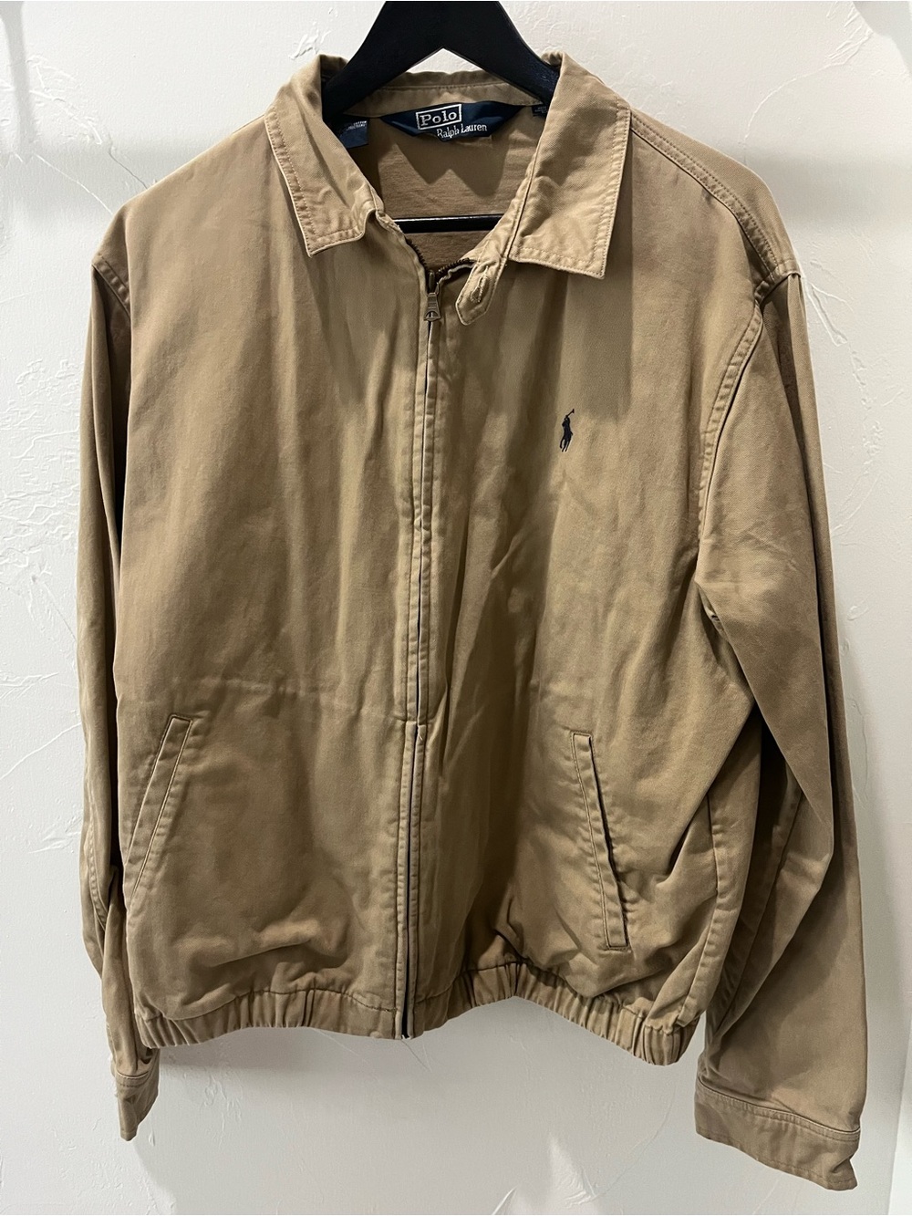 Polo Ralph Lauren Tan Zip Jacket with under collar detail